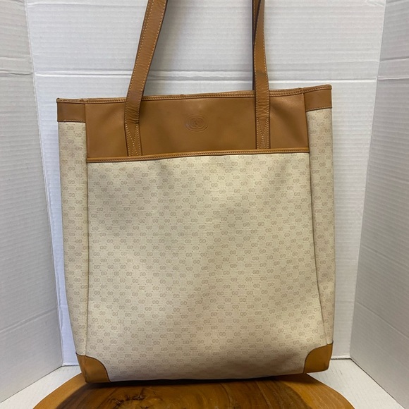 Gucci Magazine Micro GG Logo Tote Bag Vintage Tote - Picture 2 of 16
